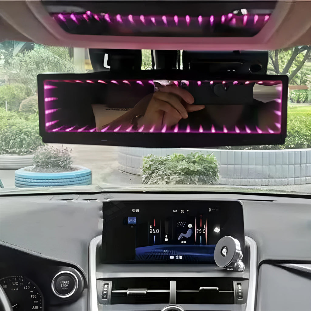 280mm plastic flat rearview mirror for car modification, monochrome colour, anti glare coating
