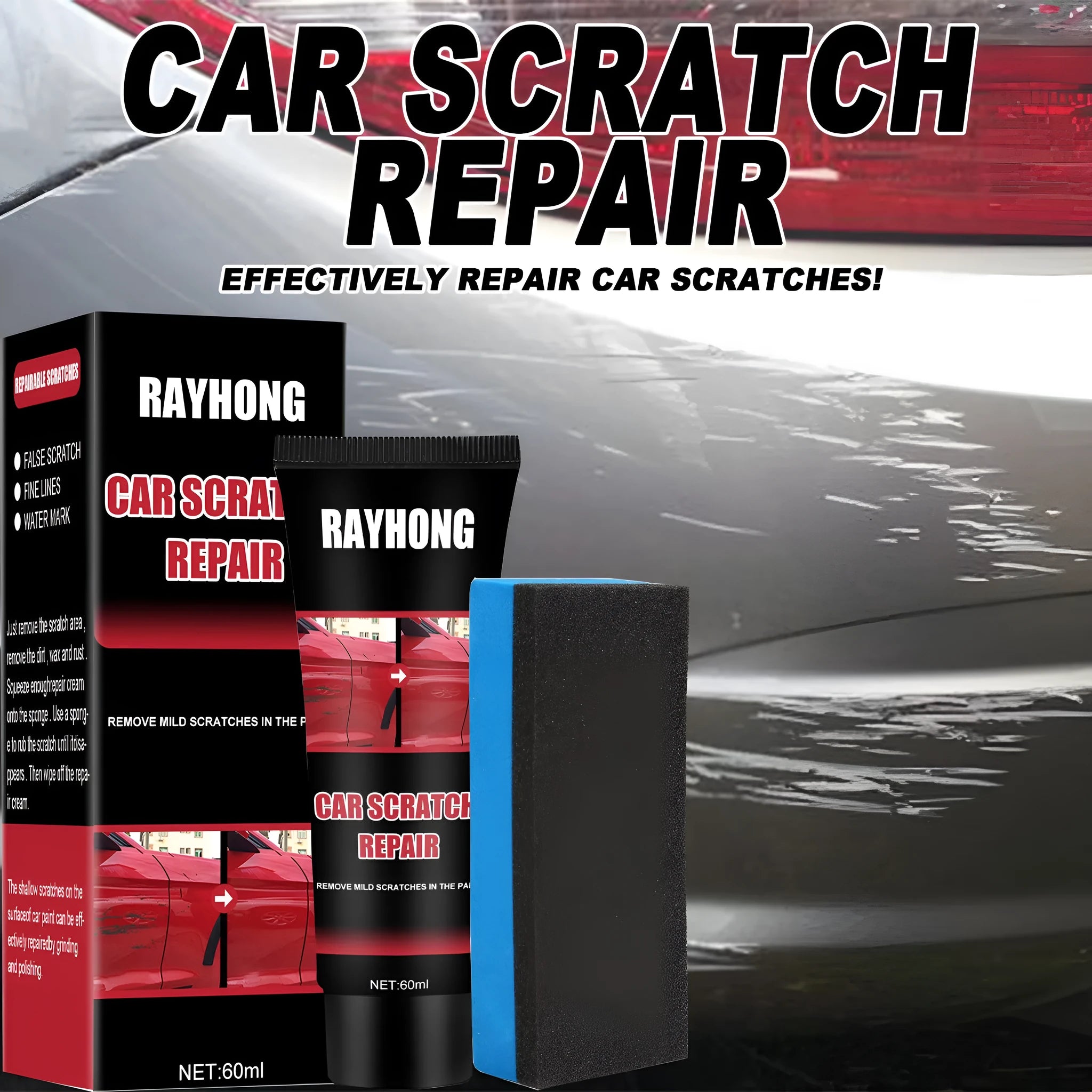 60ml car scratch repair wax bottle for automotive paint surface maintenance