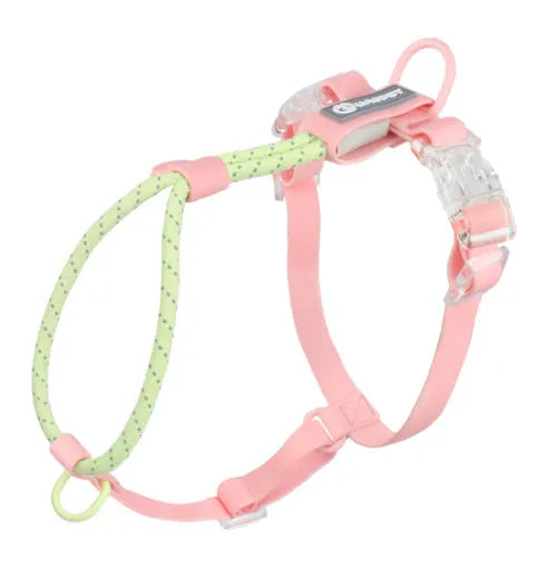 Solid colour PVC dog hand holding rope leash in dark red purple yellow or taoyao green options