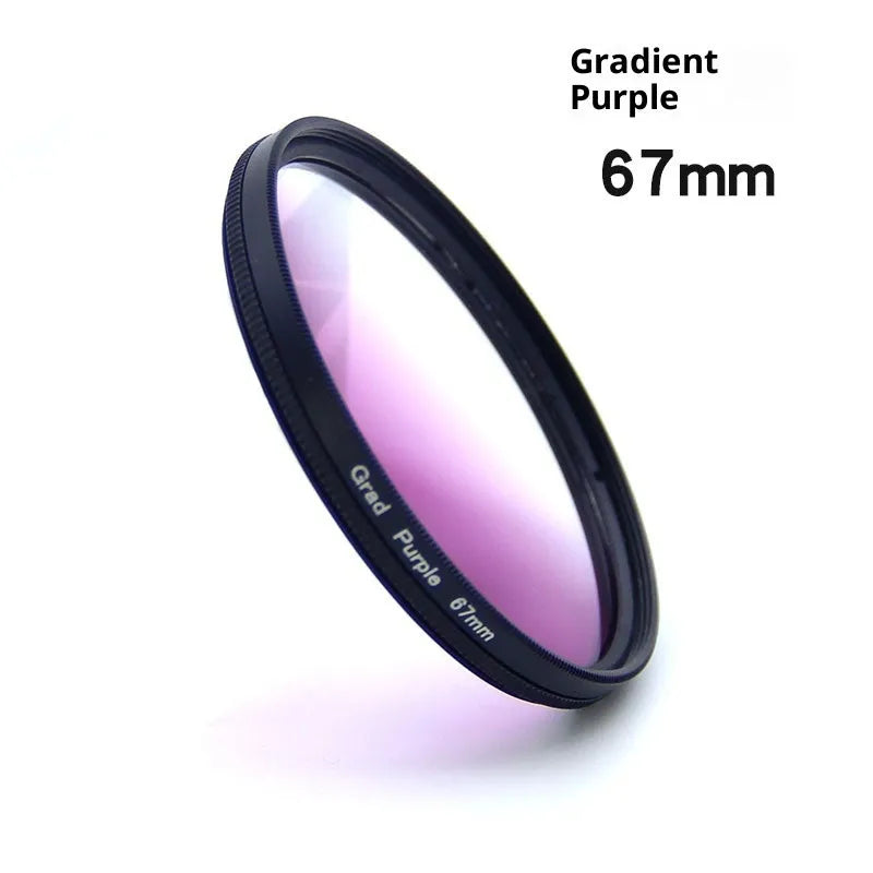 52mm gradient mirror camera filter in gray and blue for travel photography