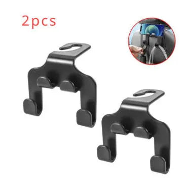 ABS plastic car multifunction hook showing phone bracket and hanging hook functionality for vehicle organisation