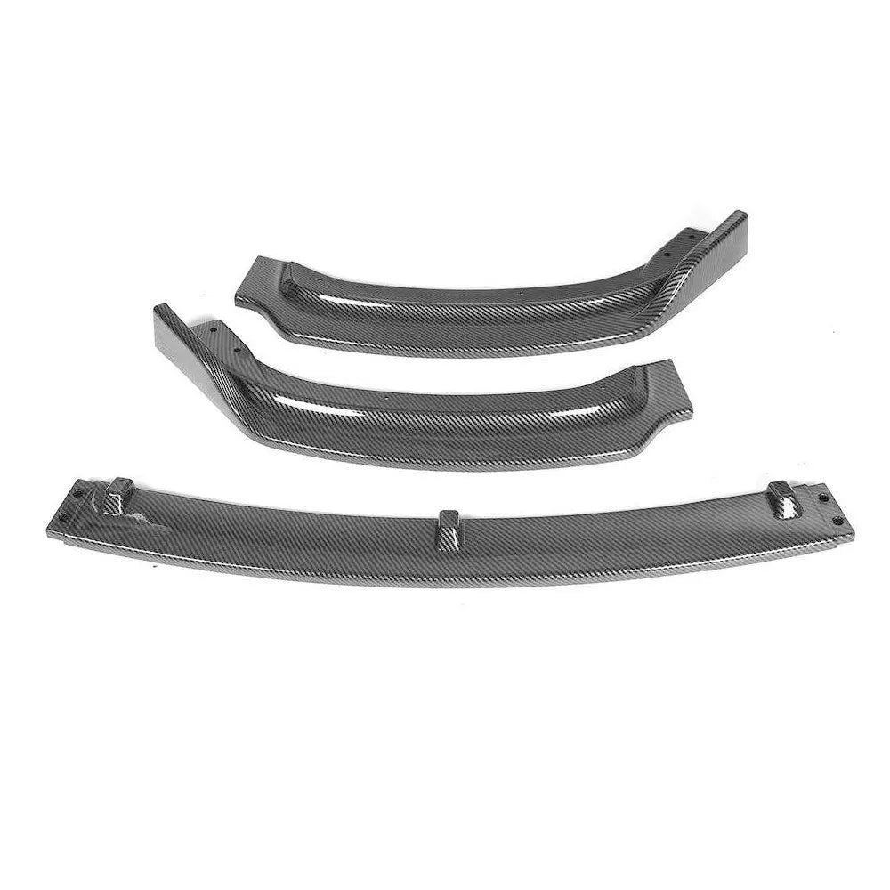 BMW 3 Series F30 F35 front bumper lip spoiler in black, showing its 96cm length and profile.