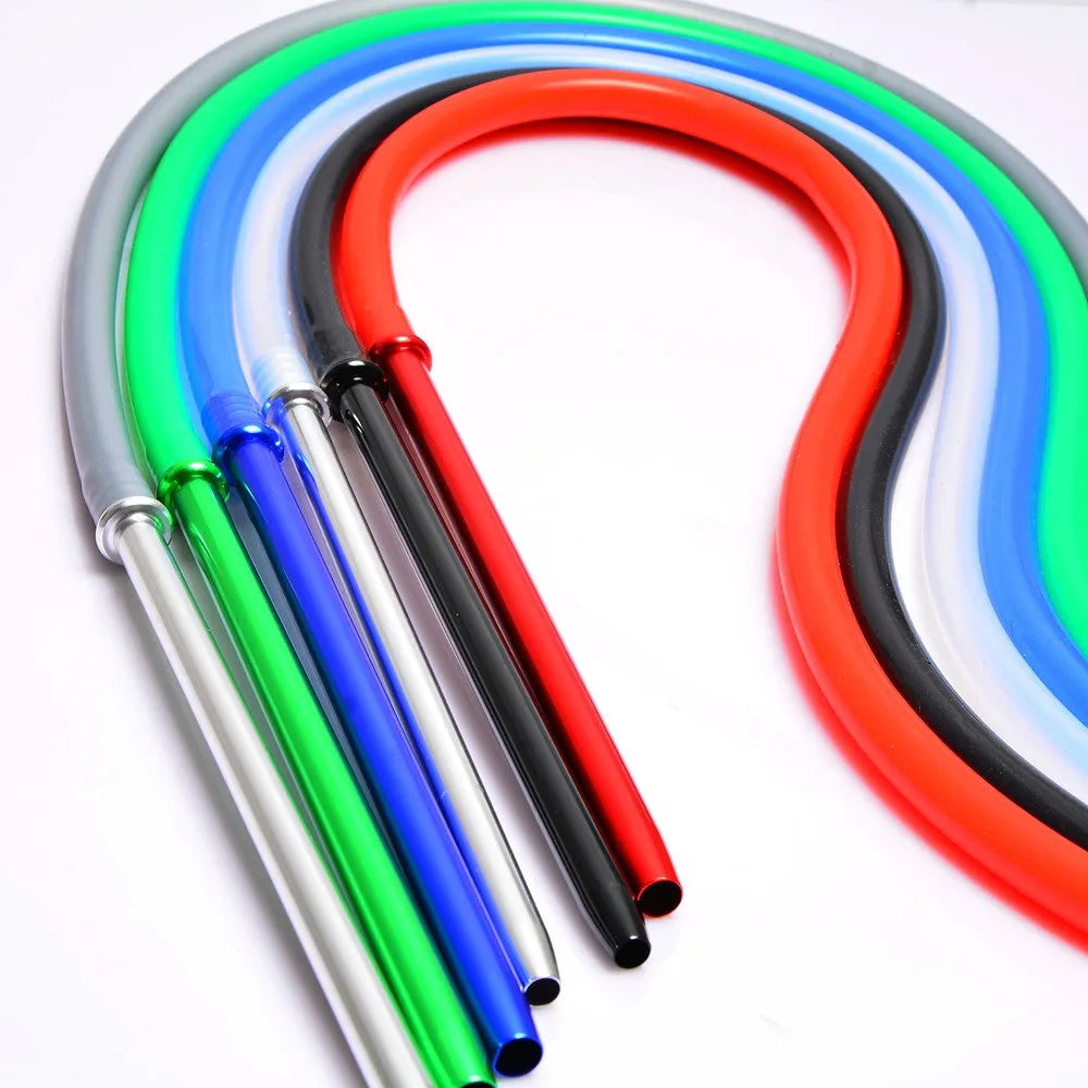 Creative silicone hookah hose in red blue green black silver gray clear colours with aluminium material