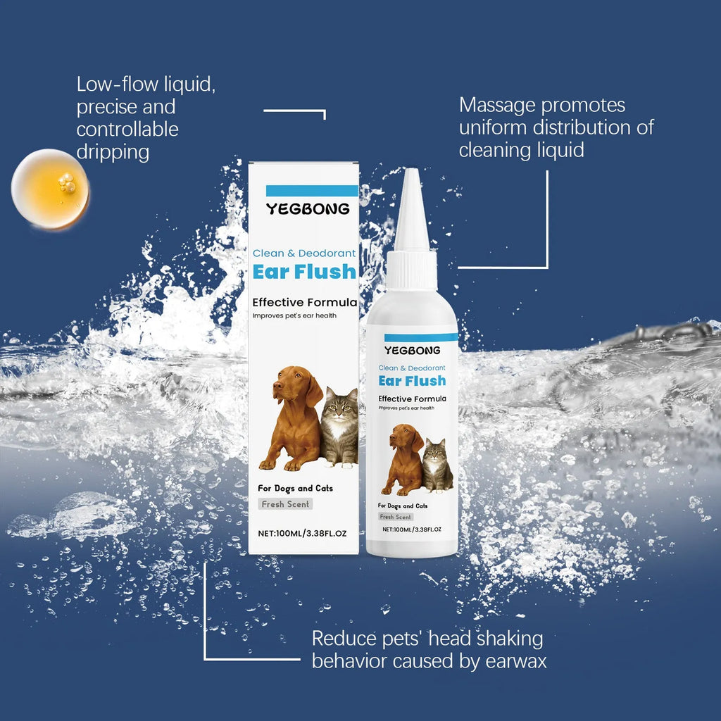 100ml bottle of gentle ear cleaner for wax removal in dogs and cats