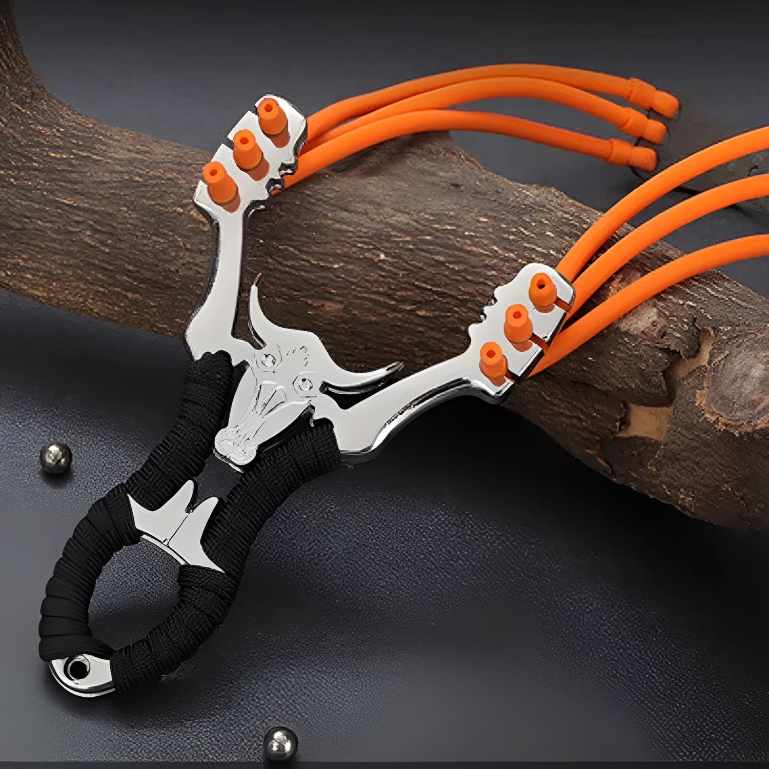 Zinc alloy outdoor slingshot with traditional Dawei power card ball design for hunting and target shooting