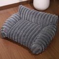 Rabbit plush cat sofa bed in khaki colour with thickened padding and enclosed sides for small to large cats