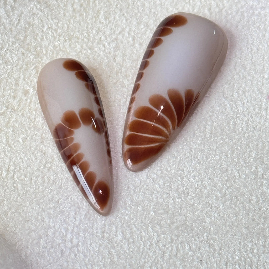 Handmade French style leopard print nail stickers with cross and flower designs in sizes XS S M L