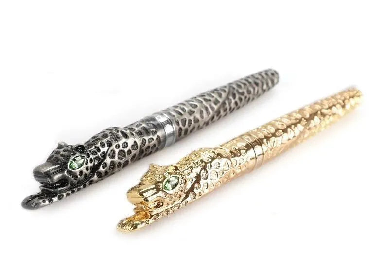 Embossed metal business pen in ancient silver or gold finish with OPP gift packaging