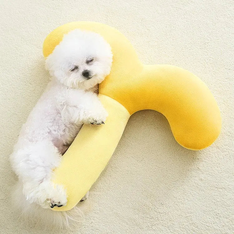 Small pet pillow for dogs and cats with cervical support, L44x45cm, green colour