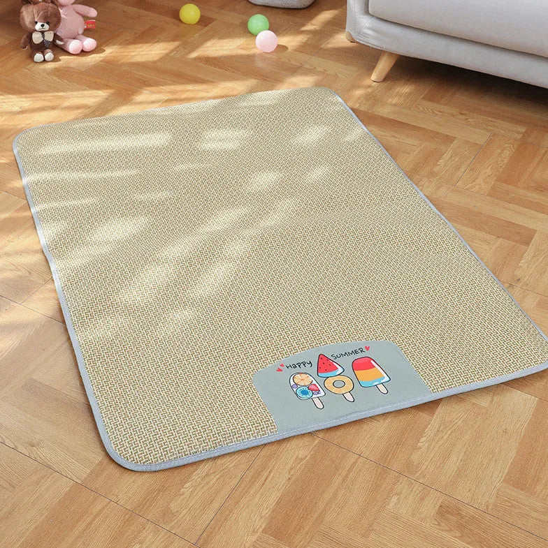 Pet Mat Dog Sleeping Non Slip Ice Cushion Summer Ice Cream Colour Available in S M L XL XXL Sizes 45x35 to 120x90 cm Rattan Mat Sponge Cloth Construction