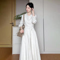 Apricot strapped long sleeve dress for women in polyester, sizes S to XL