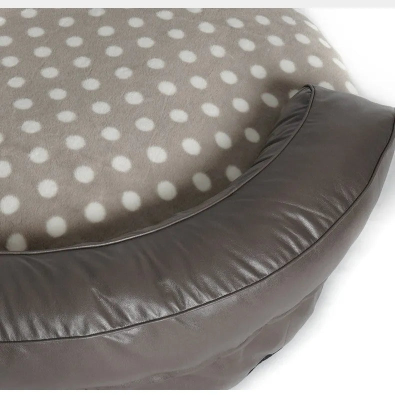 Large cloth dog bed for kennel in dark grey colour, 124 x 30 cm
