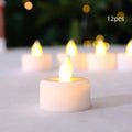 Plastic electronic candle warm light cylinder shape – orange colour option