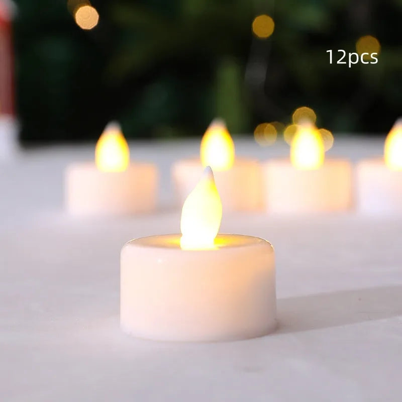 Plastic electronic candle warm light cylinder shape – orange colour option
