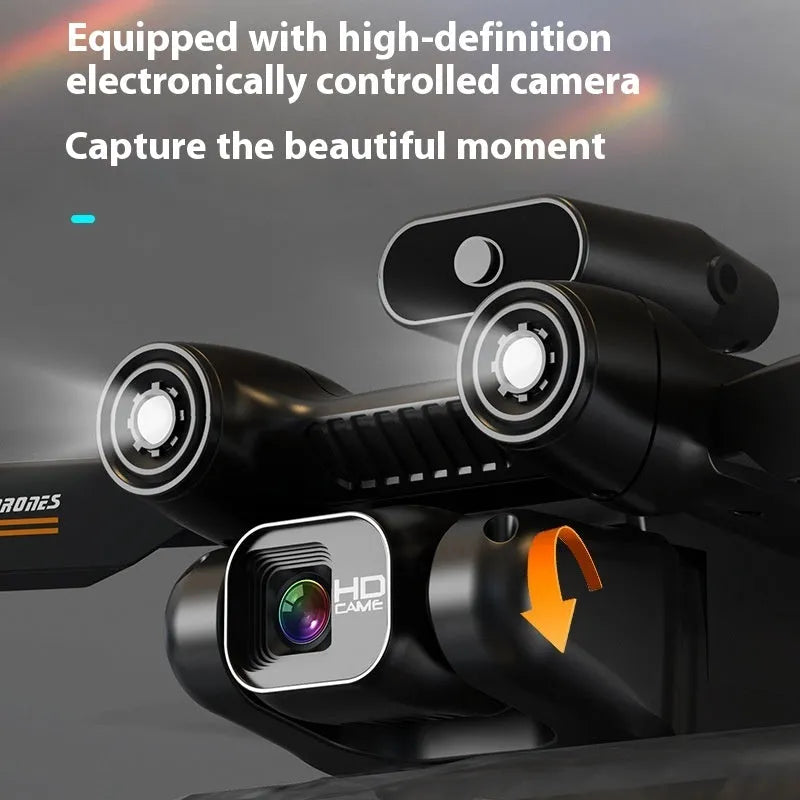 CZ11 8K HD brushless four-axis drone in black with optical flow positioning and obstacle avoidance for indoor aerial photography