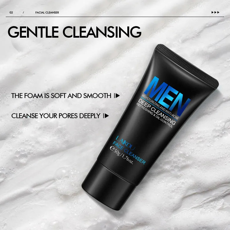 Skincare Facial Cleansing Men's Scrub Cleanser 50g foaming face wash tube