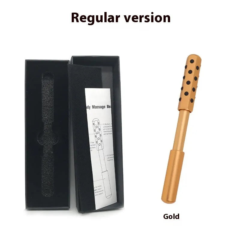 30 Germanium Beauty Stick massage wand with gold finish and 30 energy stones for facial roller use