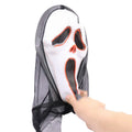 Halloween scary skull LED glowing screaming mask white shell with white light and ice blue