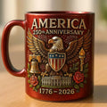 Ceramic America's 250th anniversary mug in 11oz or 15oz with building model design and modern art style