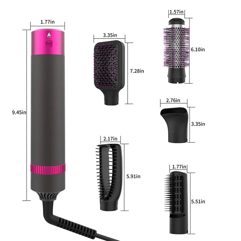5-in-1 hair dryer brush in Dyson grey with ceramic coating and negative ion technology