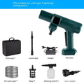Cordless brushless water gun with stainless steel gun head, 18V, 25m spray distance, for car washing and landscaping.