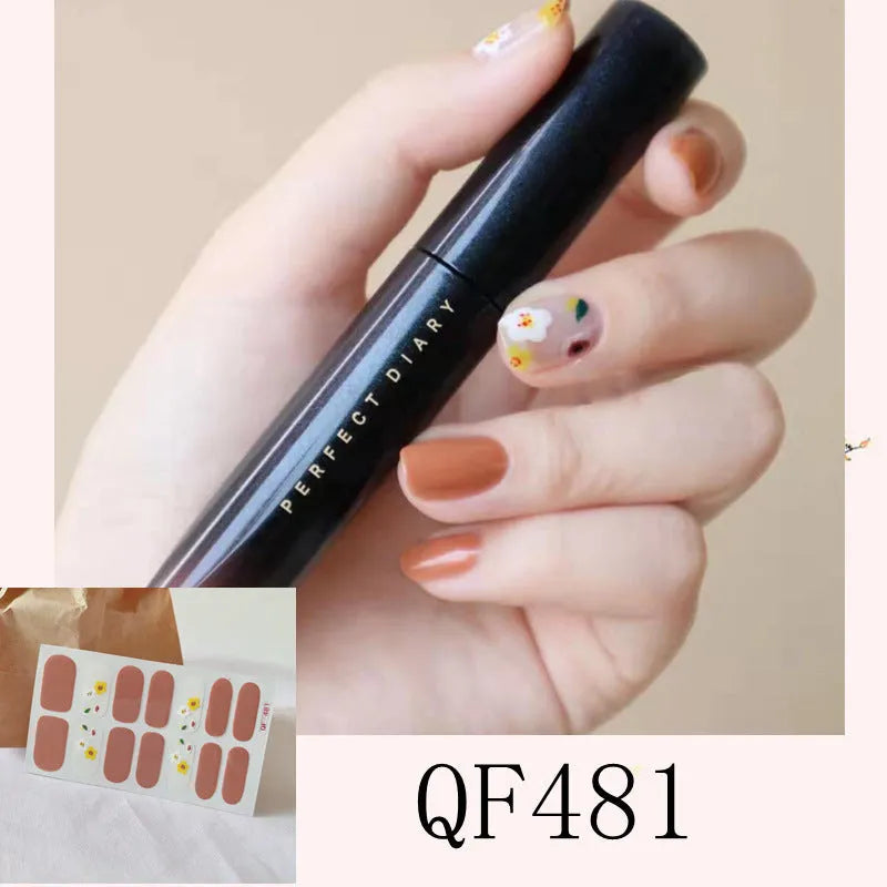 3D diamond waterproof nail stickers for pregnant women, 14 full coverage stickers per pack, multiple colour styles
