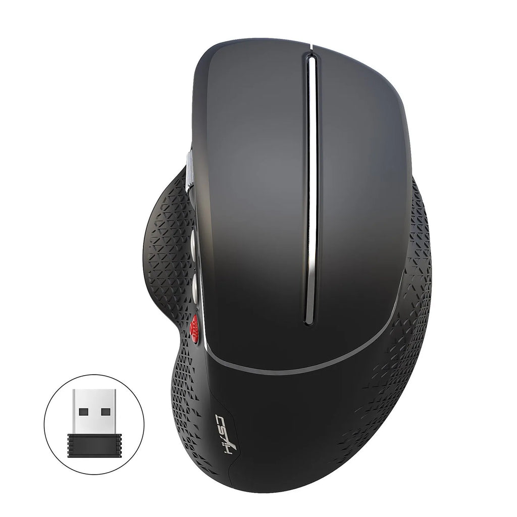 T32 Black and Silver Grey wireless vertical ergonomic computer mouse with aluminium side roller.