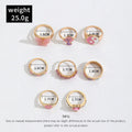 European American style colour dripping ring set 8 pieces zinc alloy with plant flower design