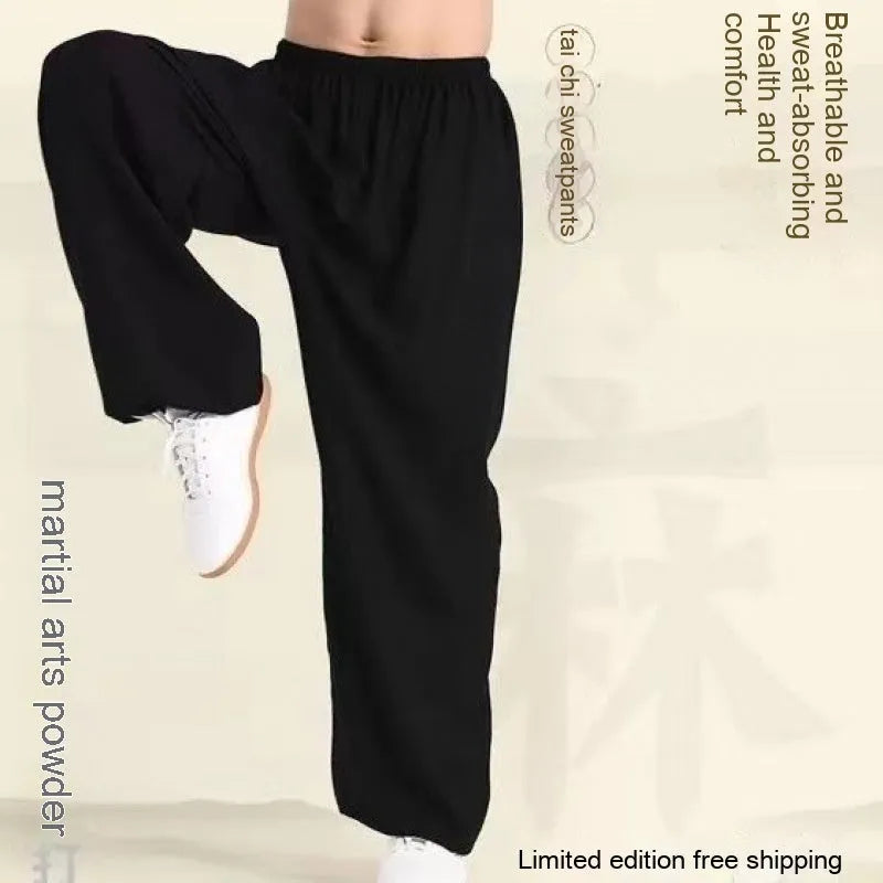 Children's black Sanda practice pants made from high elasticity Lycra fabric for martial arts training