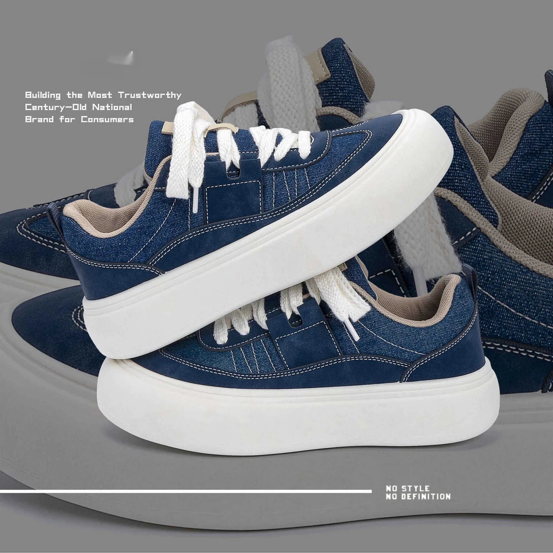 Men's low-top canvas platform shoes with round toe and lace-up closure in multiple colour options
