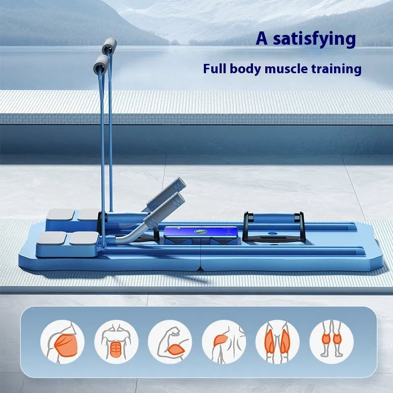 Blue and pink five-in-one fitness board abdominal wheel for home workouts