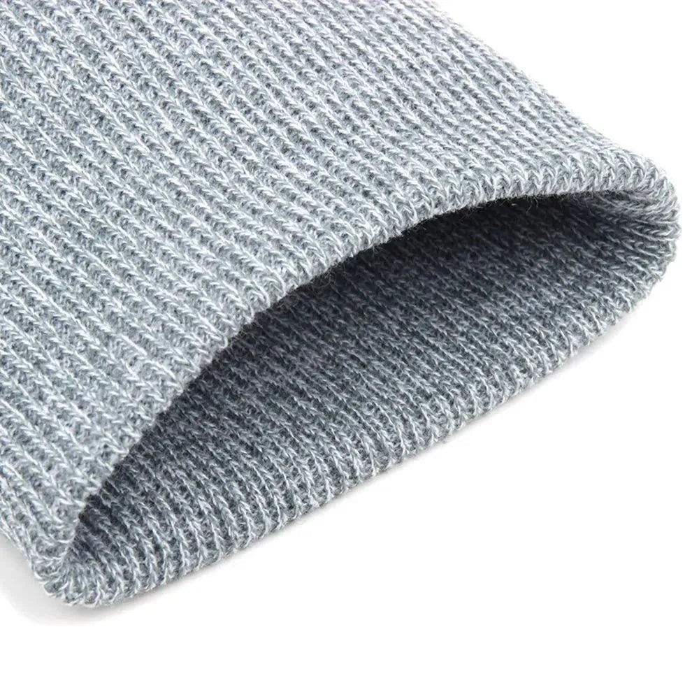 Unisex acrylic knit beanie in multiple colours with stretch fit for winter outdoor use