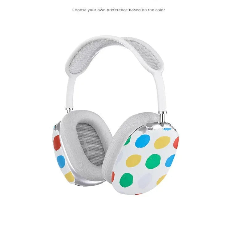 White and grey wave point pattern hard-shell protective case for Apple AirPods Max headphones