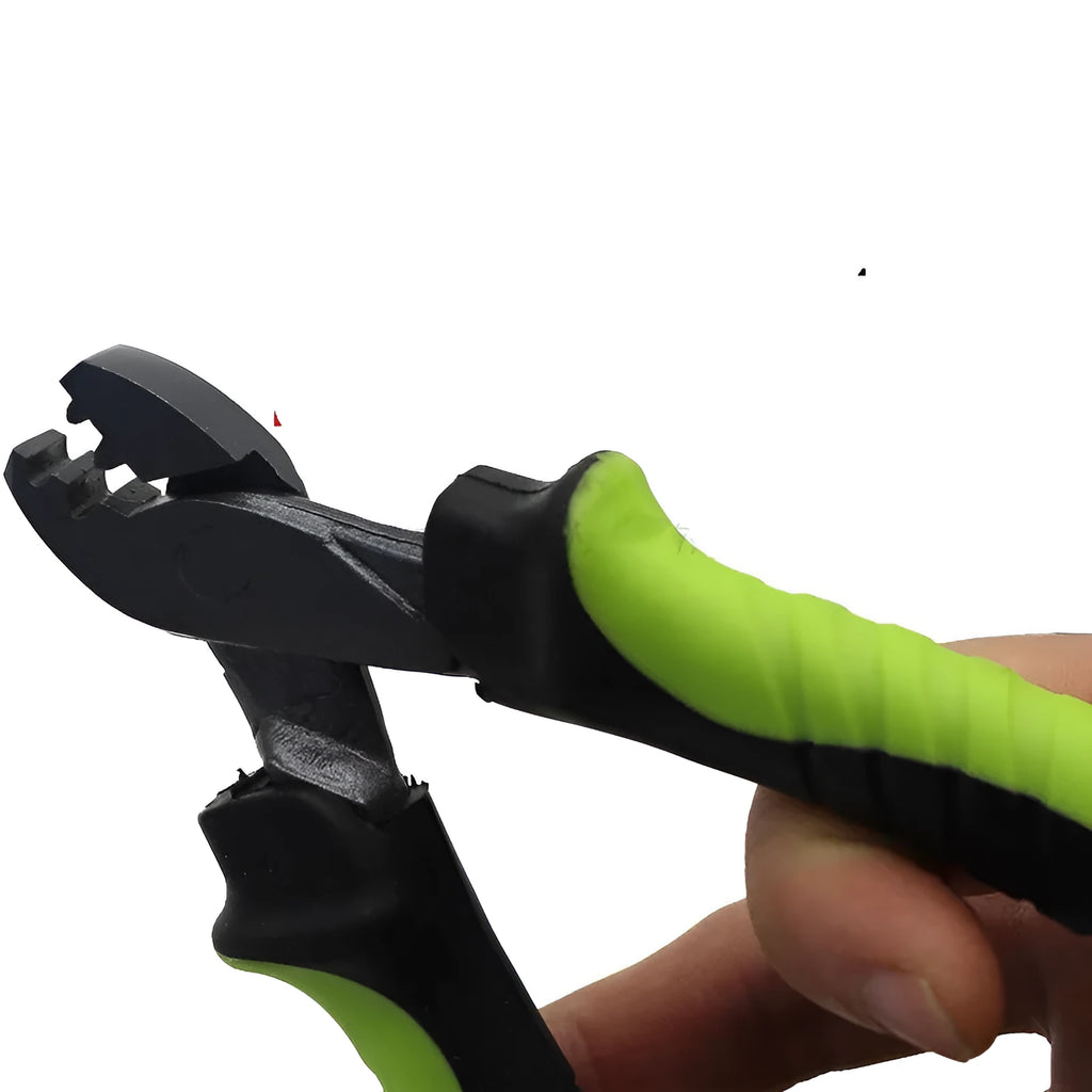 Green corrosion-resistant fishing cable cutters or pliers for cutting line and light wire