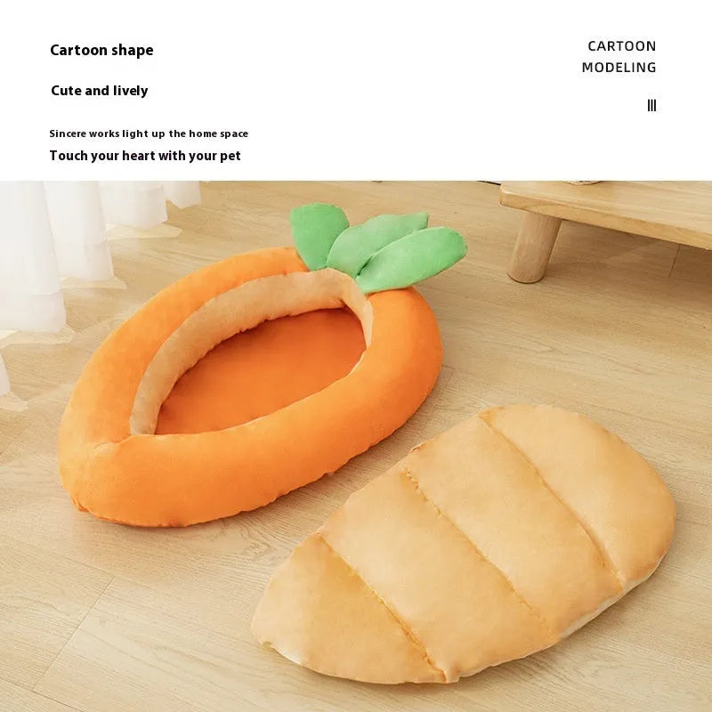 Cartoon carrot design washable pet mattress for dogs in medium and large sizes