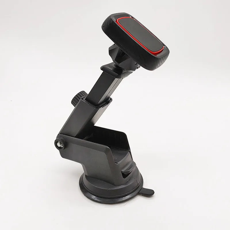 Black flexible gooseneck air vent phone holder mounted on a car dashboard