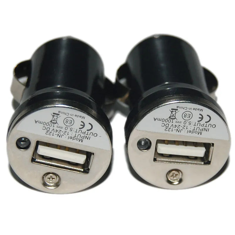 Multi function USB car charger with LED indicator, black, 6x24x24mm, ABS fireproof material