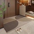Polyester non-slip entrance door mat with geometric pattern, stain resistant, available in multiple sizes and colours.