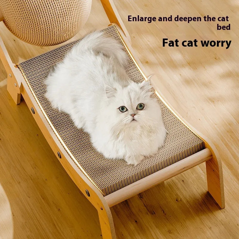 Recliner cat scratch board with sisal composite scratching surface in catch ball style design