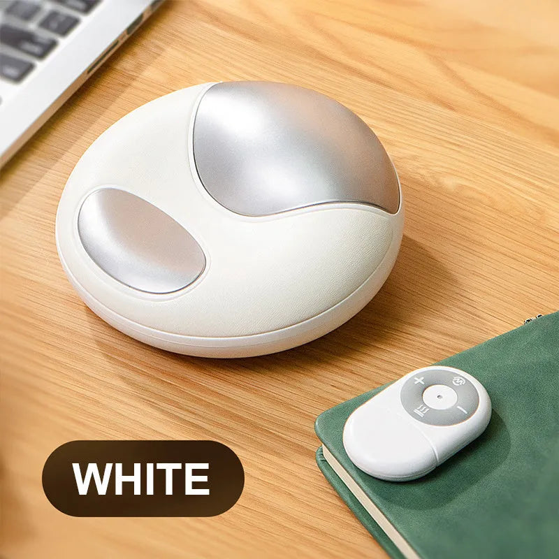 Smart electric hand massager in white with heating and pulse therapy functions for hand fatigue relief