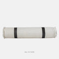 Modern grey and white plaid bed runner blanket set with round pillow on a 1.8m bed