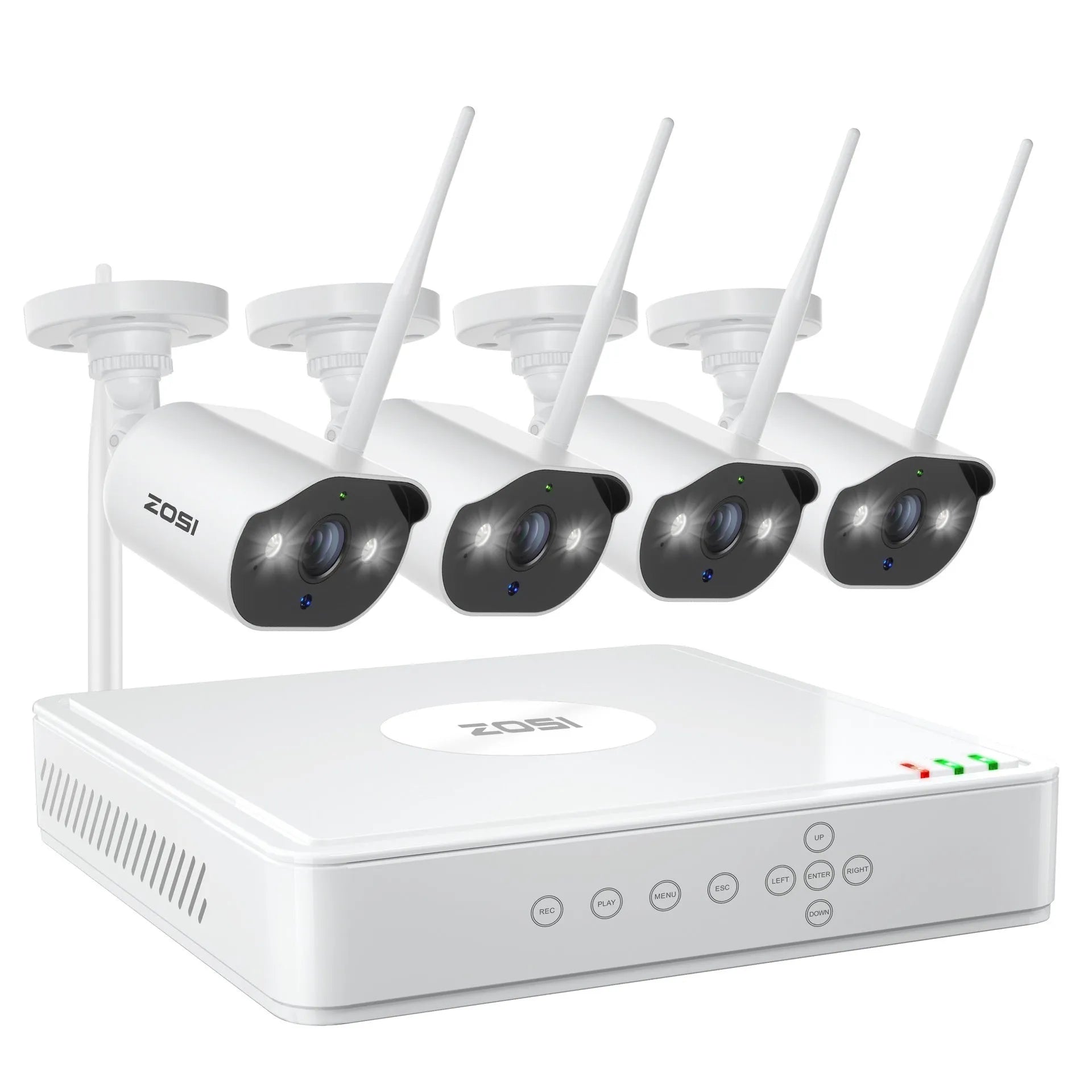 ZOSI 5MP HD POE security camera system with NVR unit and outdoor cameras