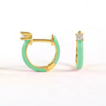 Geometric hand-dripping oil earrings with silver needle copper posts in six colours