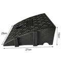 Plastic car climbing uphill threshold pad triangle speed bump in black on driveway
