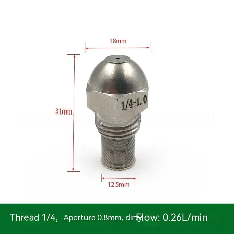 304 stainless steel fine atomization nozzle with external thread connection and multiple aperture size options
