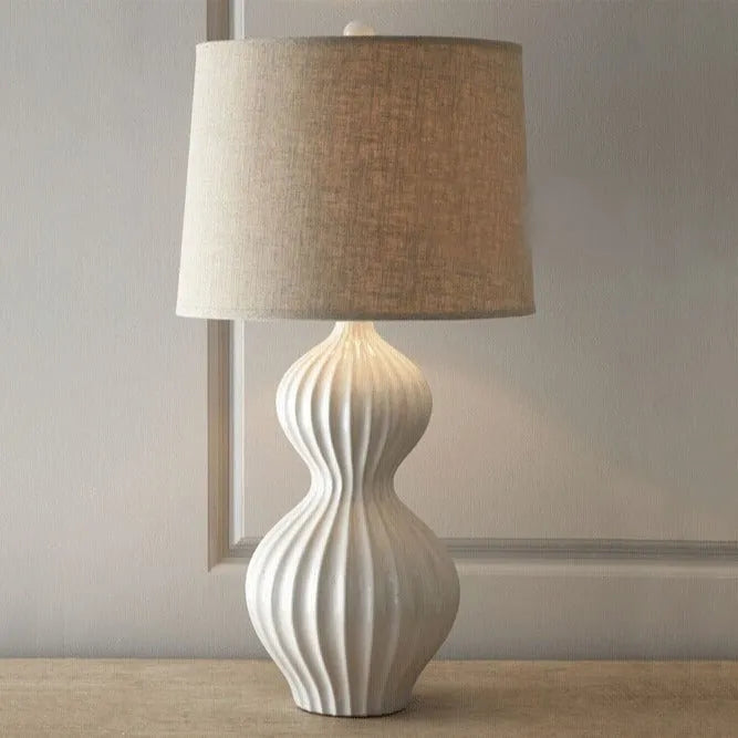 American country ceramic table lamp with fabric lampshade, 62cm tall with 36cm diameter