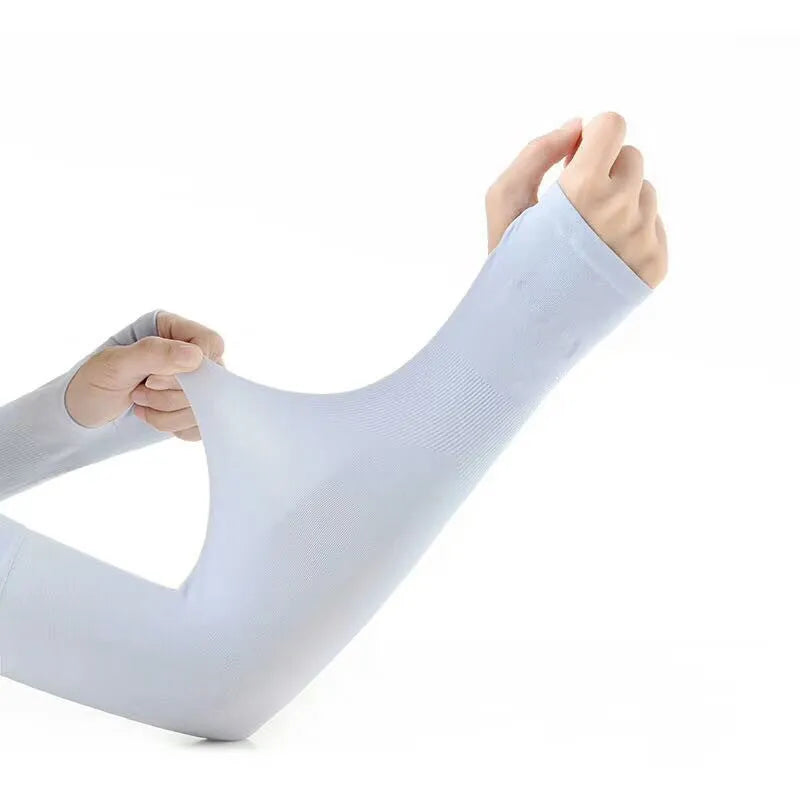 Unisex open finger driving ice sleeves showing nylon construction and colour options