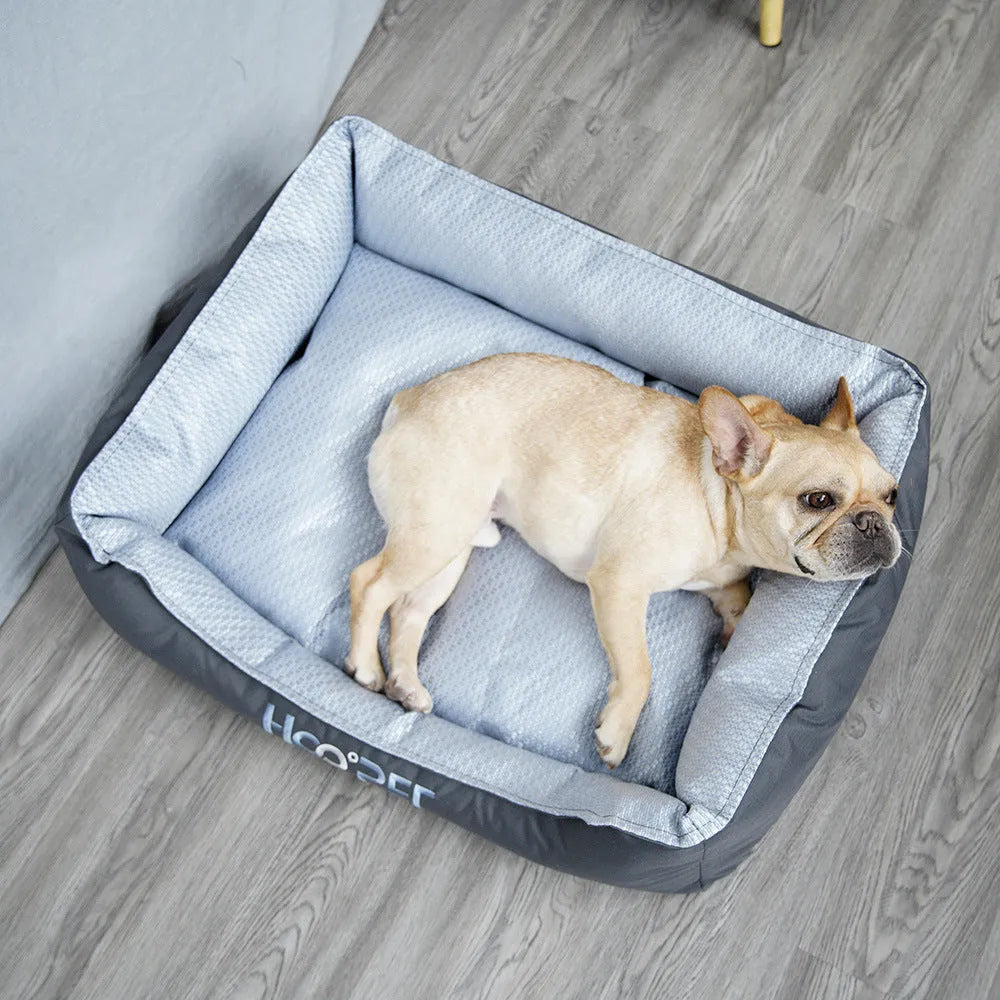 Soft dog bed in cave style with removable cover, available in three sizes S M L