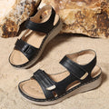 Plus size hollow-out wedge sandals with fish mouth toe in milky white