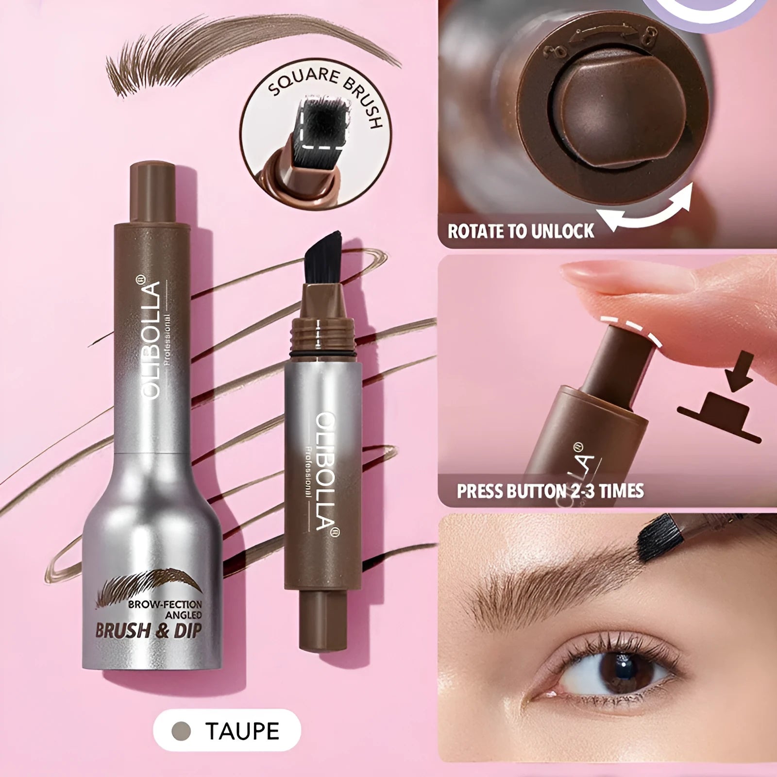 Big brush hairline multi-purpose non-smudge eyebrow pencil in four colour options with standard specification
